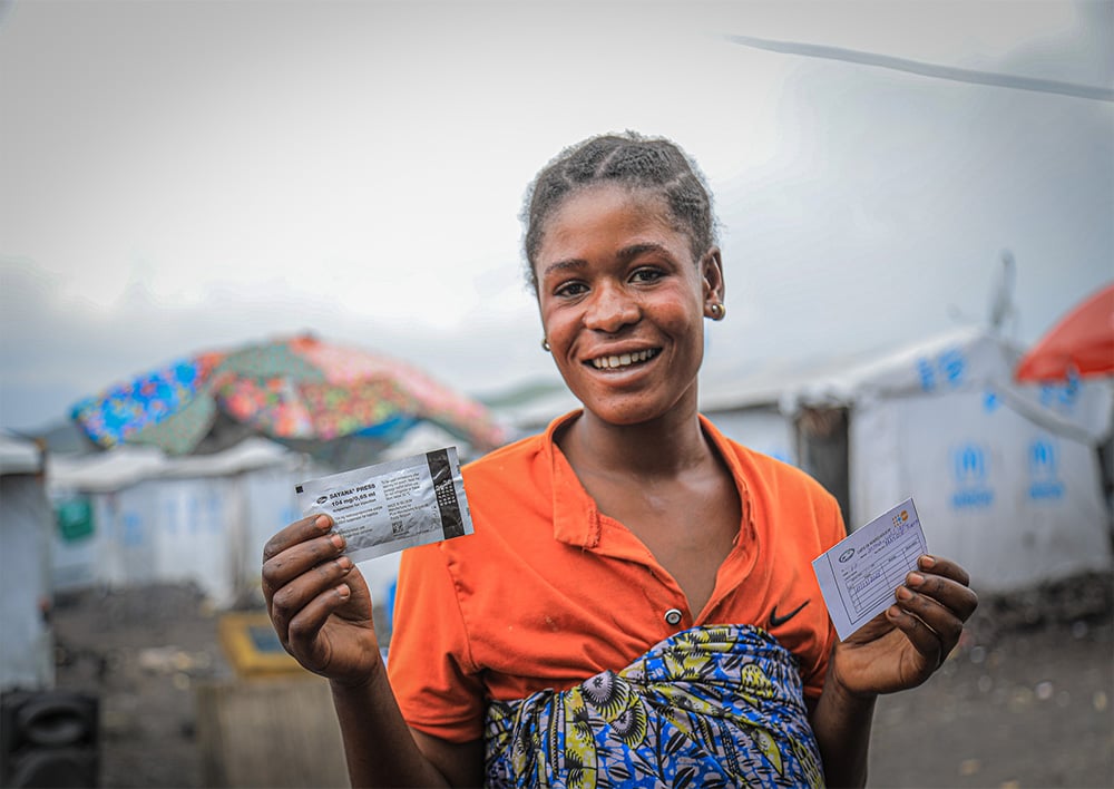 Françoise Furaha, une femme déplacée de Lushagala 1, fait le choix de la méthode Sayana Press pour espacer les naissances..