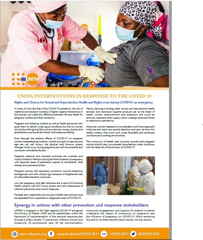 UNFPA interventions in response to the COVID-19